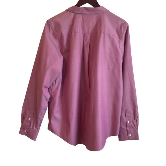 LL Bean Women Cotton Top XL Pink Wrinkle Free Button Up Minimalistic Workwear - Picture 3 of 9